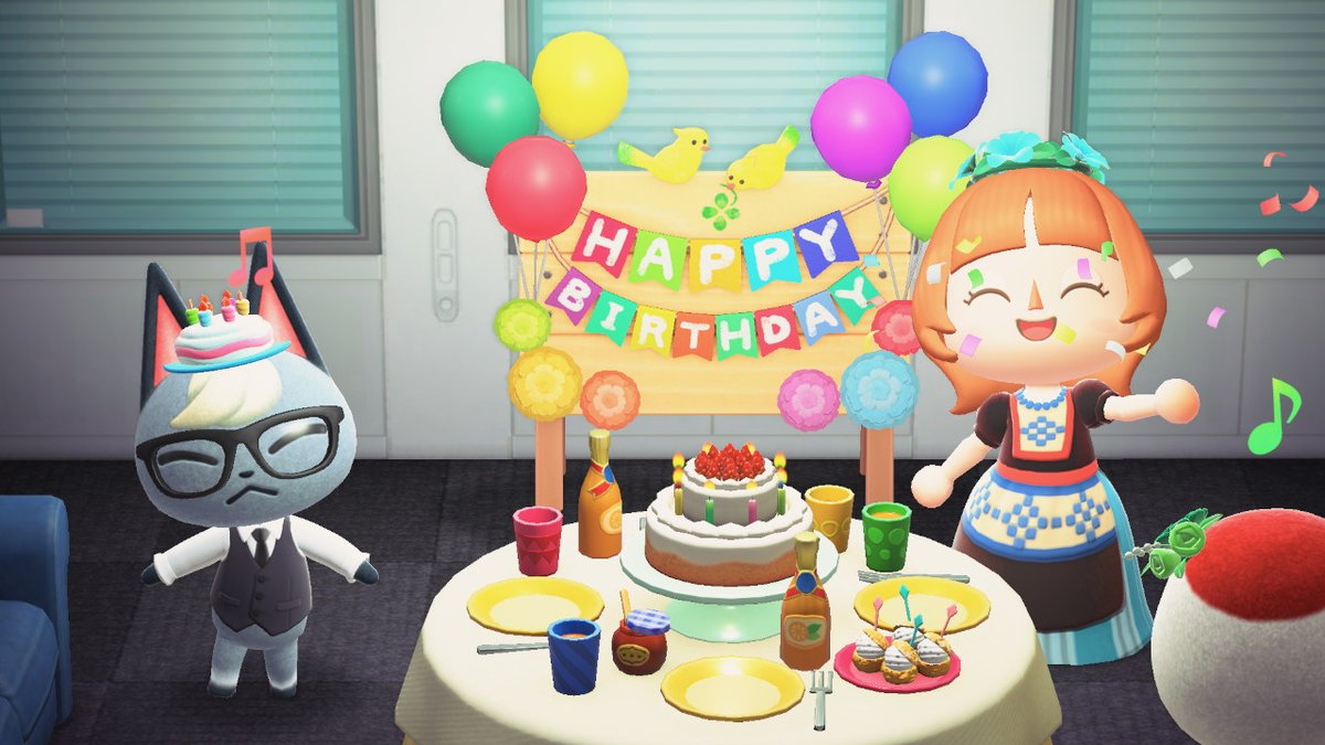 ichiko131's tweet photo. ジャックお誕生日おめでとうだねー！
ちとせちゃんとお祝い
#どうぶつの森 #ジャック https://t.co/1pEf2YMjJC