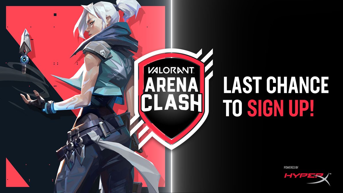 Last chance to sign up for the #Valorant Arena Clash tournament with that £3,900 CASH prize pool!

Qualifiers are on 5th October at 5.45pm at your local arena. 

Sign up now belong.gg/arena-clash/va…