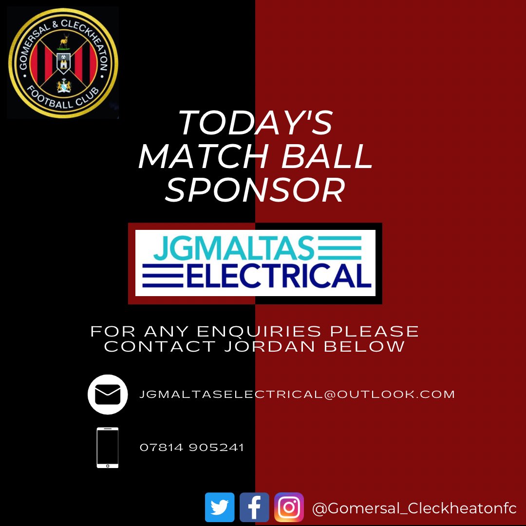 | MATCH BALL SPONSOR |

We are grateful to JGMALTAS ELECTRICAL for being today’s match ball sponsor. Check out their Instagram and contact Jordan on the details stated on the post for any enquiries 🤝🏻