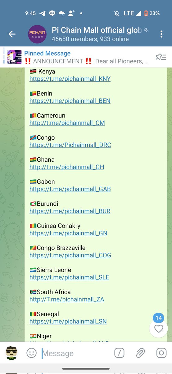 pichainmall's tweet photo. 2/3
These are the local PCM Telegram group that we have. They are managed by the local operation team. Pioneers are welcomed to visit them for latest PCM information and PCM barter assistance. https://t.co/FHzqKrGXiC