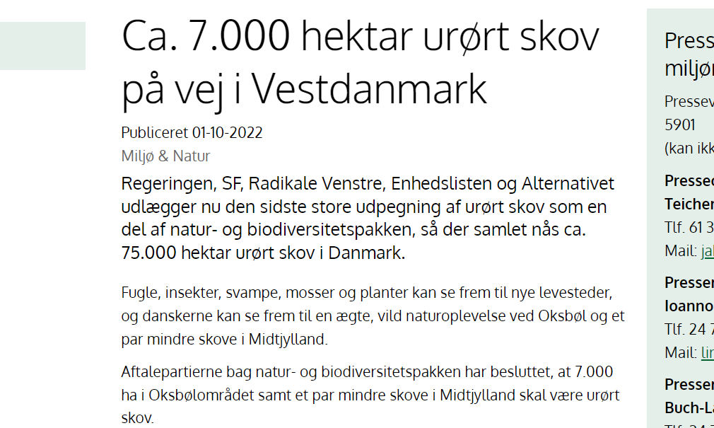 MortenDDHansen's tweet photo. 750 KM2 URØRT STATSSKOV!
I 2014 udlagde Thorning-regeringen 250 hektar urørt statsskov. I 2018 bød @JakobEllemann ind med 13.000 hektar. Nu har @LeaWermelin et al. leveret 75.000 hektar urørt statsskov - en 300-dobling på 8 år. ❤️ #dkpol #biodiversitet

 https://t.co/2NlSlaes51 https://t.co/pAoPjXOlaX