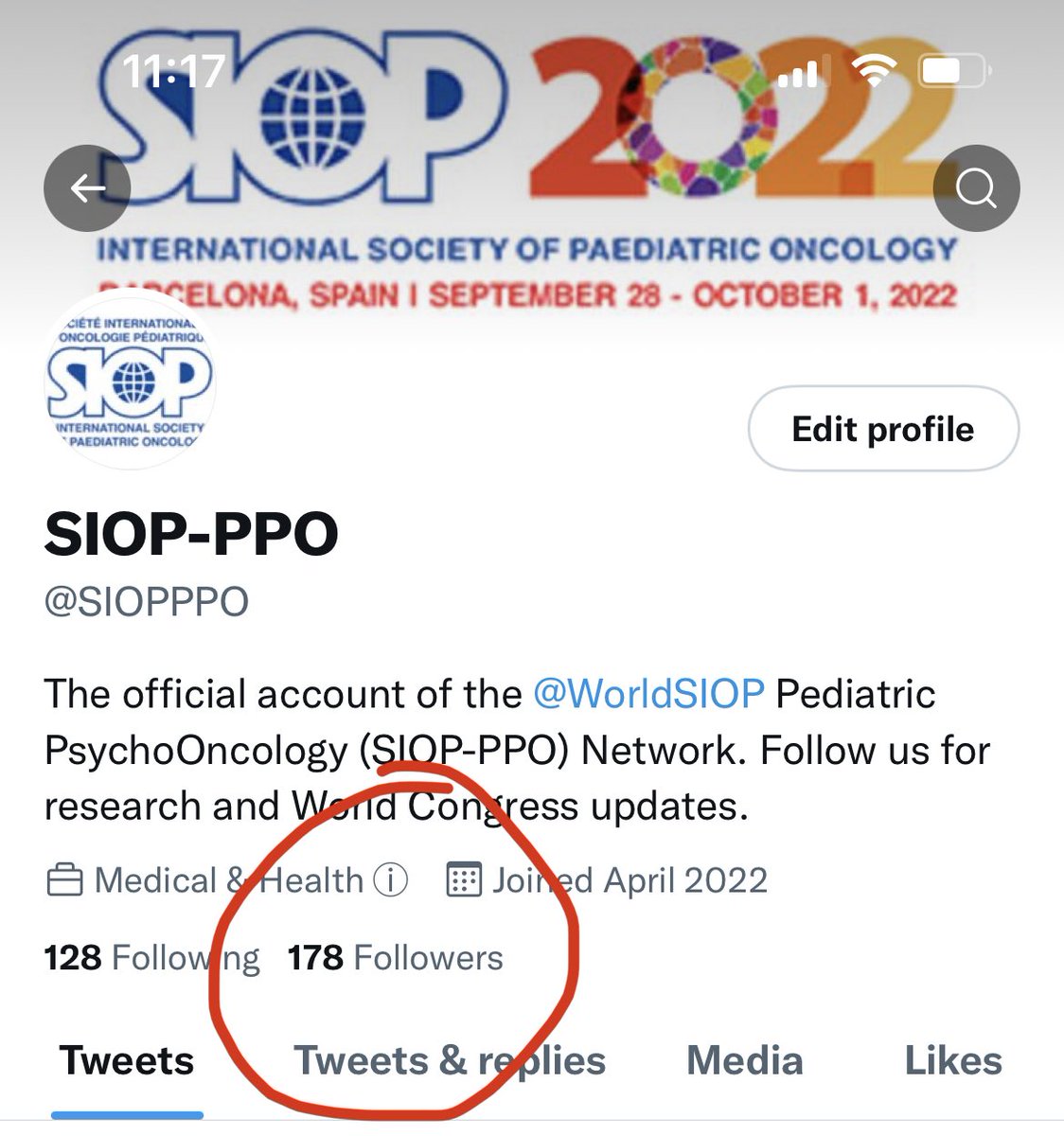⁦@SIOPPPO⁩ is at 178 followers!! Would be great to reach >200 before the end of ⁦@WorldSIOP⁩ #SIOP2022. If you have not heard: this is the official account of the SIOP Pediatric Psycho-Oncology Network. Follow us for psychosocial research & updates from the network!