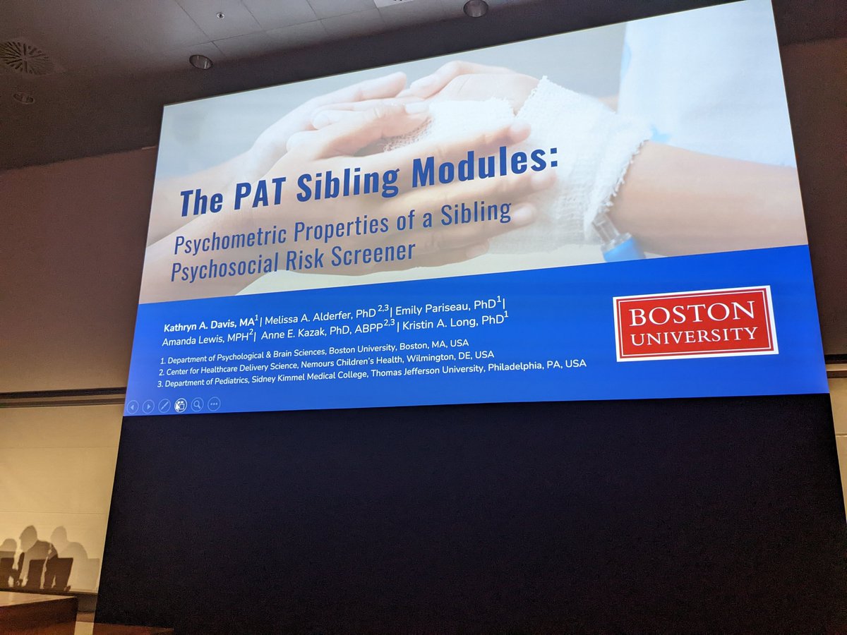 Kristin Long (@kristinlongphd1) on Twitter photo Great talk by <a href="/KatieAnneDavis/">Katie Davis</a> at #SIOP2022 re: psychosocial screening for siblings of youth with cancer Great talk by <a href="/KatieAnneDavis/">Katie Davis</a> at #SIOP2022 re: psychosocial screening for siblings of youth with cancer