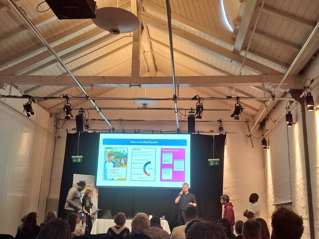rosiependrous's tweet photo. The fantastic YAG @IMH_UoB @NCampbellPsych presenting on the co-development of a guide for young people accessing support from their GP for self-harm at #iaymh2022 #MyGPguide @mariamichail2 https://t.co/9LRJJ3Pq1W