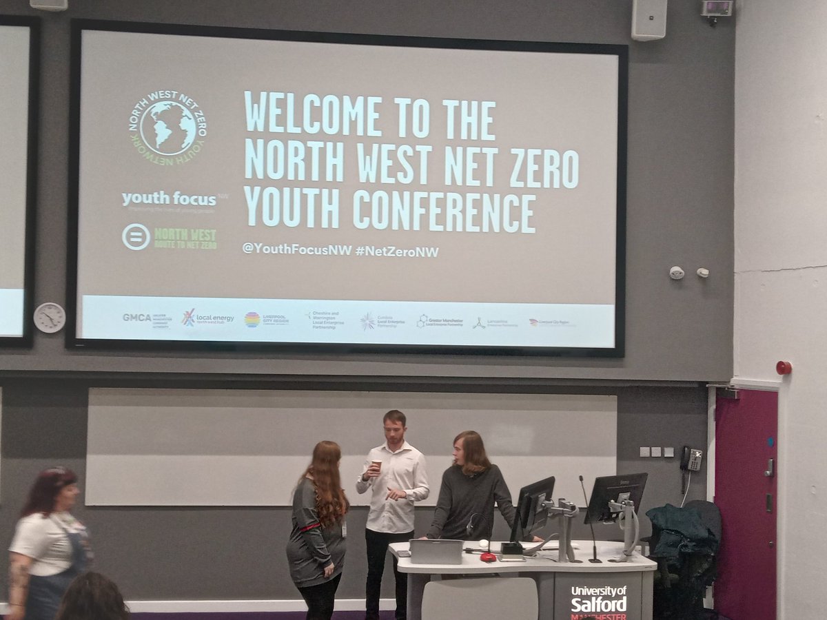 OldhamYC's tweet photo. Today @ChrisLewisOC and Griff are at thr #NetZeroNW Youth Conference at @SalfordUni looking forward to bringing some ideas back to Oldham and sharing what we already do. https://t.co/6kMezYeWHs
