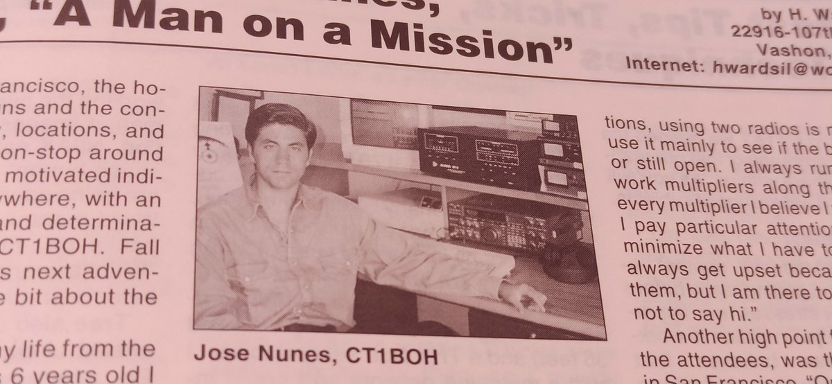Hi Jose. @ct1boh Super Ham Radio times. A man on a mission. ;-) 1996
