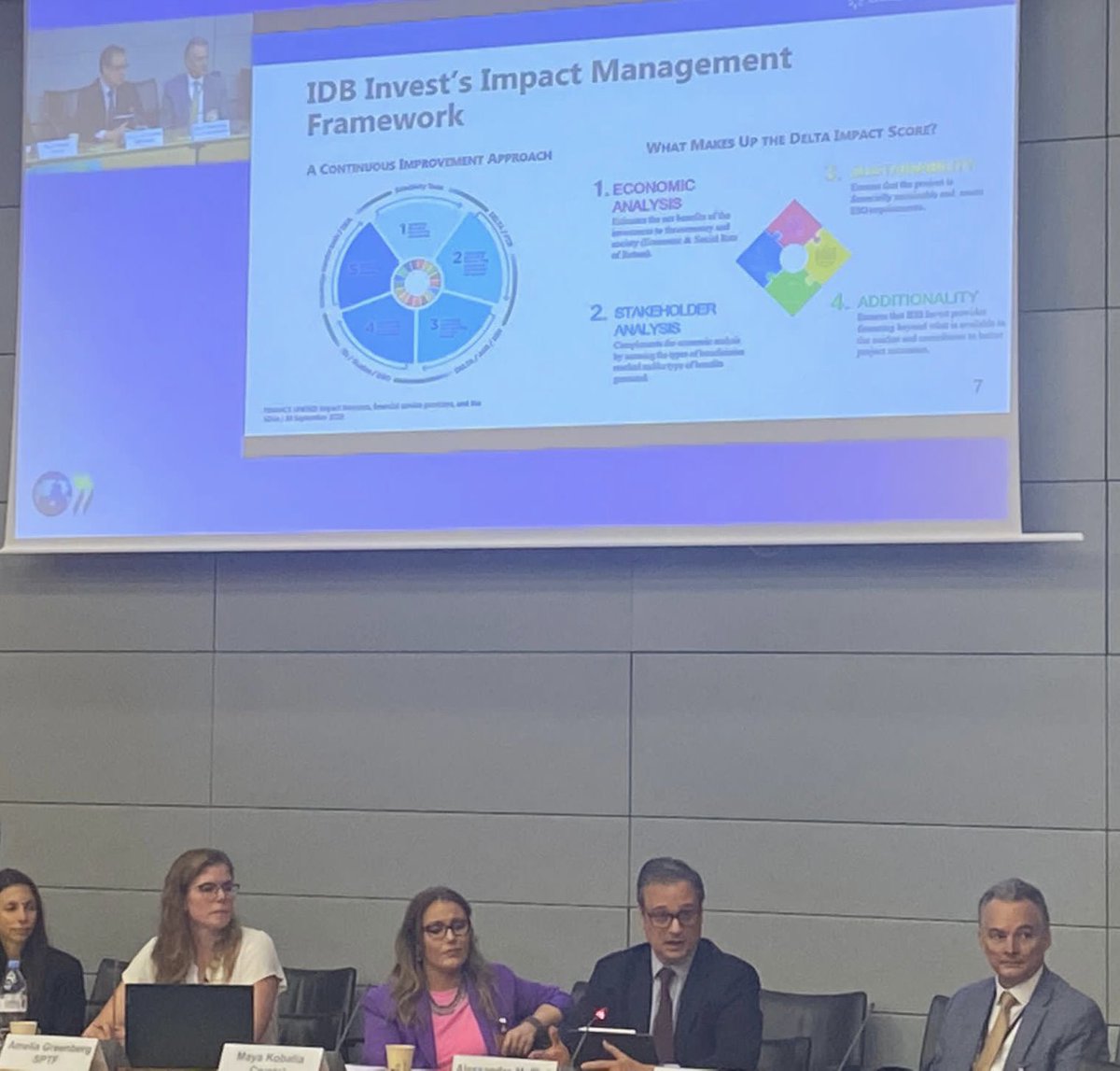 Great conversation at the @OECD yesterday. Sharing @BIDInvest’s experience in #impactmanagement and in mapping of our framework against the OECD @UNDP Impact Standards for Financing Sustainable Development (ISFSD). Thanks to @PriBoiardi for involving us in this process.