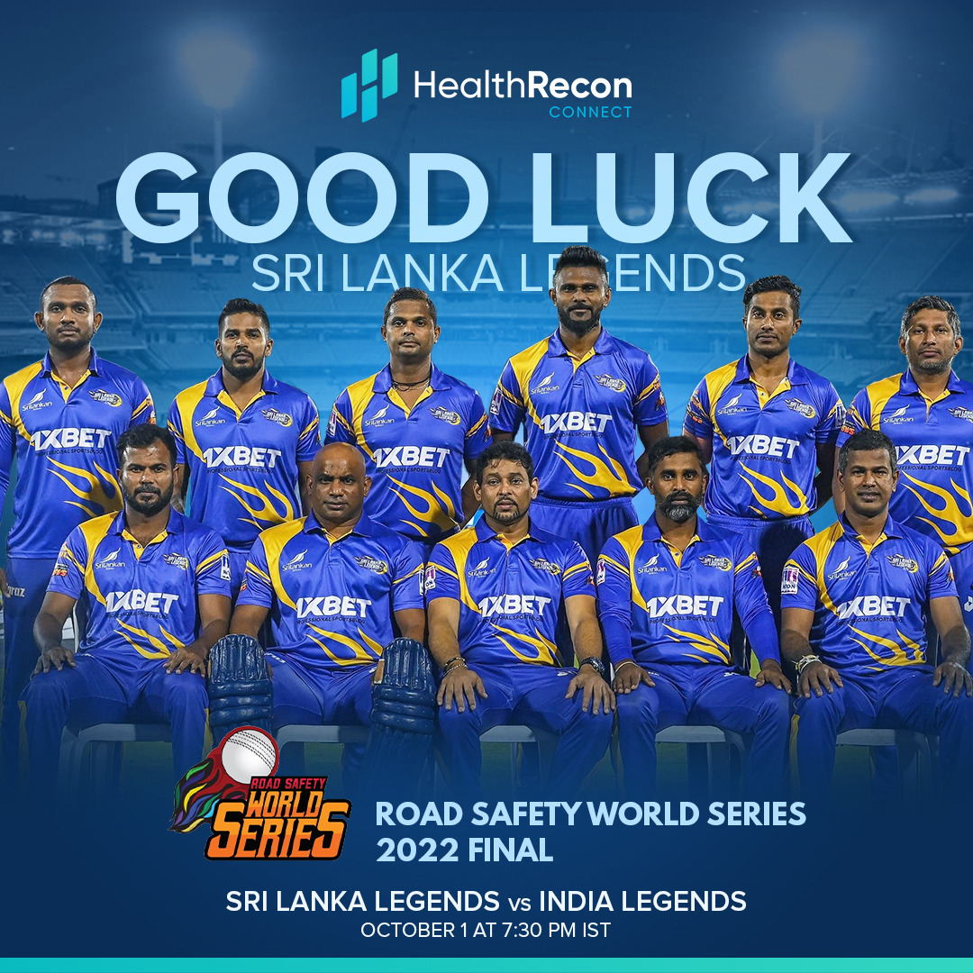 HealthReconLK's tweet photo. Wishing Sri Lanka Legends all the very best for today's final. Go Lions!

#TeamHealthRecon #HealthReconConnect #HealthRecon #RSWSFinal #SriLankaLegends https://t.co/SAWYFwokJg