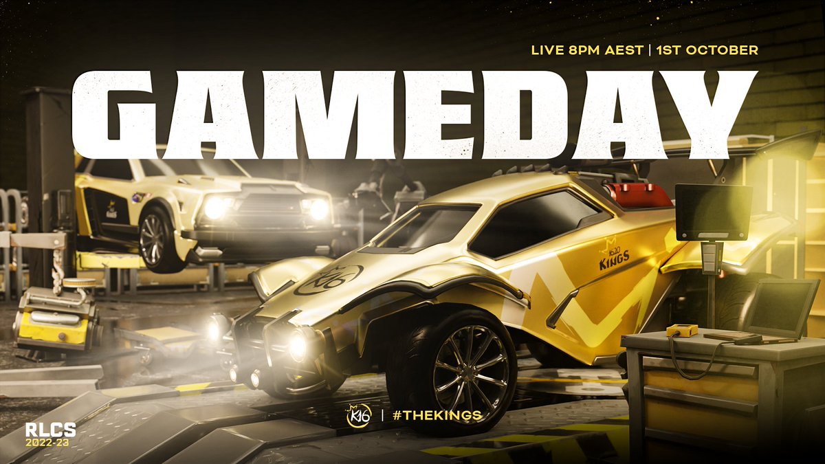 1620Kings's tweet photo. [#GAMEDAY]

Tonight the Fall Open: Top 16 Qualifier Kicks off!!
Starting with @Xayfhers, Tune into the stream and support the boys with their run 👑

When: 8pm AEST
Where: https://t.co/ILrAyXl62V
🎙️ @FladerCasts @ChrisTheCaster 

#TheKings 🐐 | #RLCS 🚗 https://t.co/XYs3gG8pCz