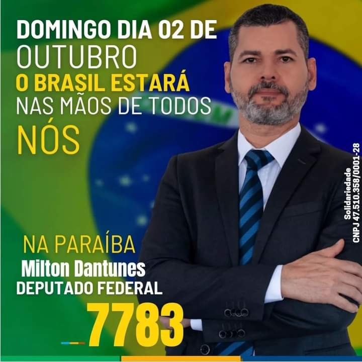 MarizaRezendeS1's tweet photo. A Paraíba precisa de mudança,para termos  a Bancada dos Aposentados e nossos projetos andarem e não ficarem parados. A Paraiba precisa de esperança está é hora Deputado Federal Milton Dantunes 7783 Unidos venceremos e lutaremos pelo nosso Povo. Vote certo  7783 Milton Dantunes. https://t.co/tvyBZqYrys