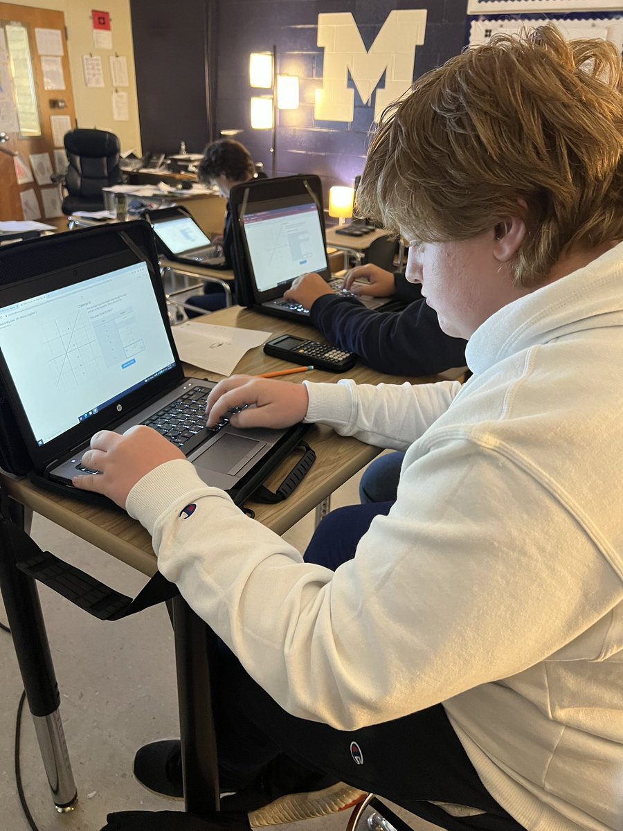 MagnoliaAlgebra's tweet photo. Algebra 1 students completed a hybrid DESMOS activity with “Match My Line” (slope intercept) and “Marbleslide Challenges”.  The competition got intense at times with the challenges as I put the live teacher scoring on the board so students could compete for the “first blue ☑️”. https://t.co/qZmEqxNvjt