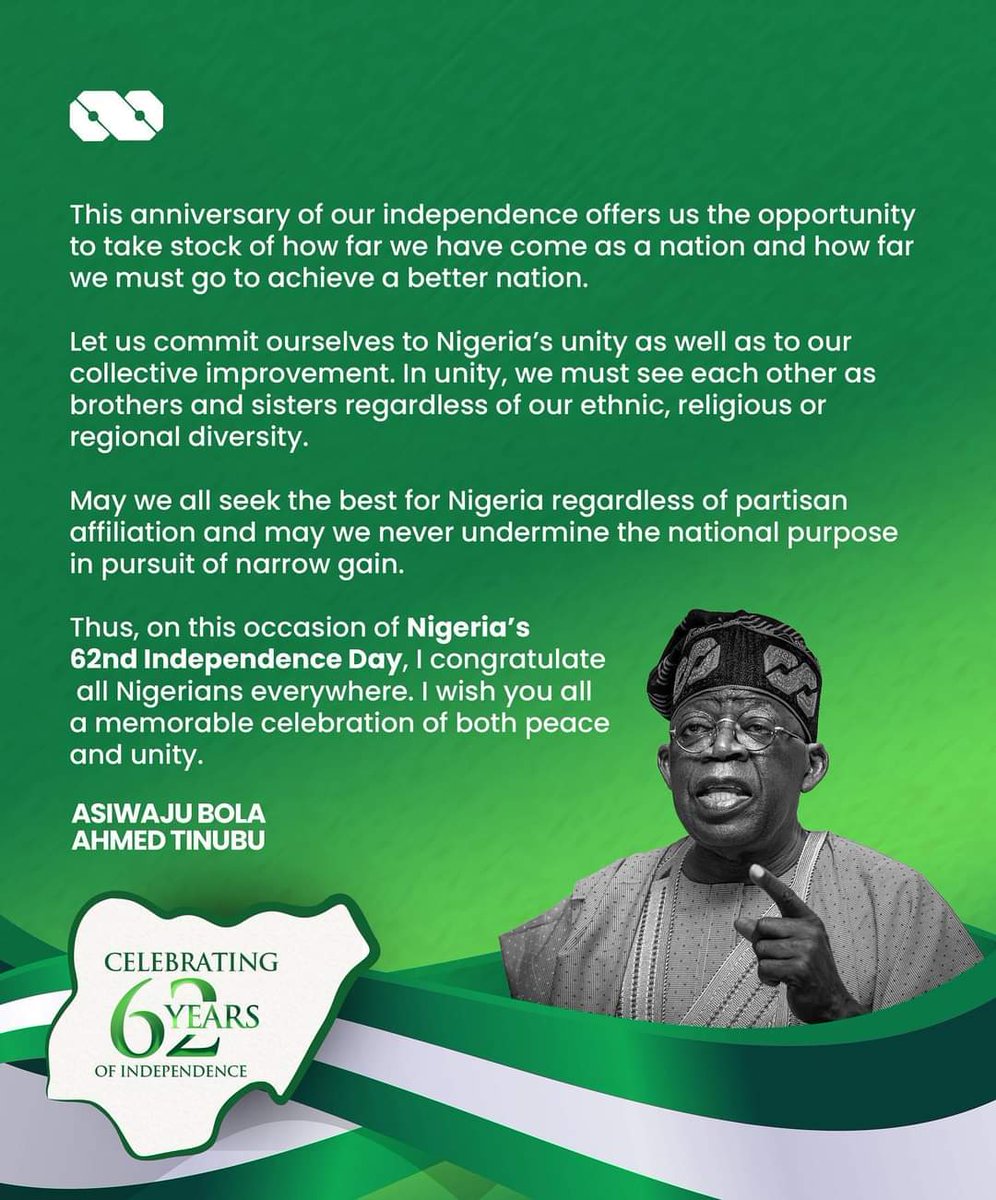 realFFK's tweet photo. Happy Independence Day Nigeria! https://t.co/7elQoo79Xl