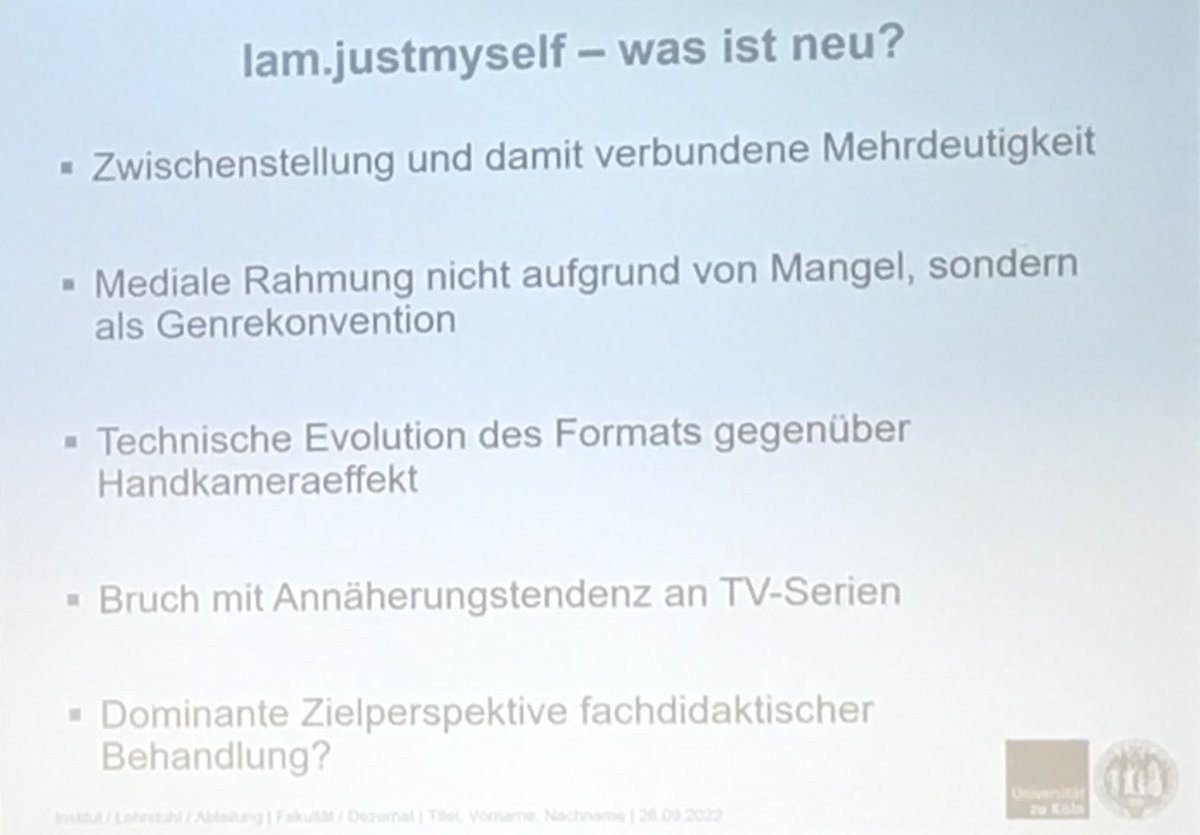 NetzLW's tweet photo. @KonyaJobs sprach dann über die „Kommentarkultur zur Real-Soap-Reihe ‚IAM.JUSTMYSELF‘“. Auch dieser Vortrag verknüpfte eine Reflexion über die Soap selbst mit empirischen Analysen zur Rezeption und einem Nachdenken über die didaktischen Implikationen. (4/5) https://t.co/YFr8O1Shju