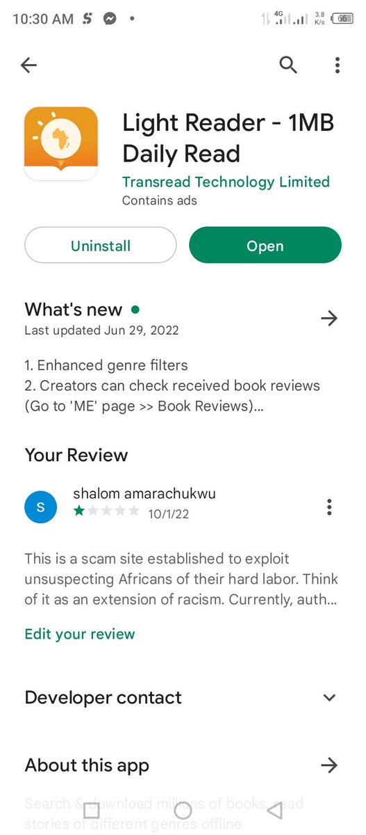 shalomamara99's tweet photo. A company that had a contractual agreement with its writers but they breached it with thousands of dollars without prior notice. Lightreader under the Transread Technology decided to defraud us of our books and pay.
#HappyIndependenceNigeria 
#stopchineseexploitation https://t.co/6ZPwJnbp5j