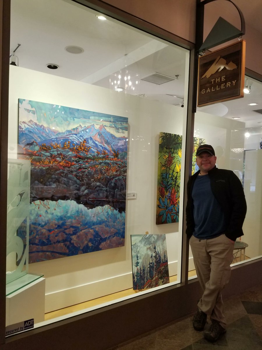 At MOUNTAIN GALLERIES, Whistler.
paintingjourneys.com 
#canadianart #canadianartists #banff #mybanff #rockymountains #mountainart #whistler
