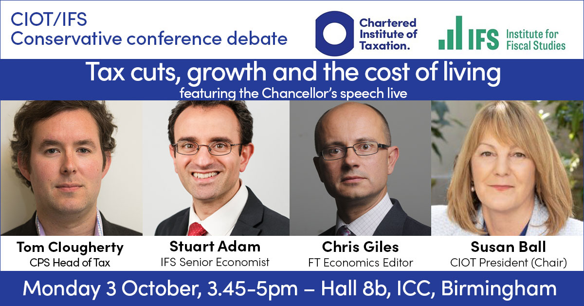 8 days ago the Chancellor launched his Growth Plan.
In 2 days time he makes his big conference speech.
Join our panel at #CPC22 or online, before, during and after Monday's speech, to discuss the govt's plans and what they mean for households &amp; the economy
tax.org.uk/party-debates-…