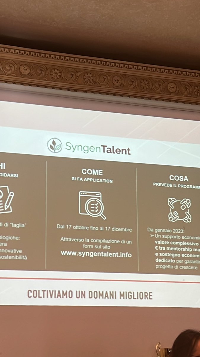 vinkie76's tweet photo. Un anno di lavoro, idee, proposte e oggi finalmente abbiamo presentato il nostro #SyngenTalent. Una #call4ideas con la quale @SyngentaItalia selezionerà la migliore startup nell’#innovazione in #agricoltura per accompagnarla verso un futuro di successo #syngentaproud https://t.co/XLqjoTJ4UH