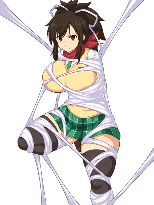 蜘蛛糸で捕獲された飛鳥ちゃん 