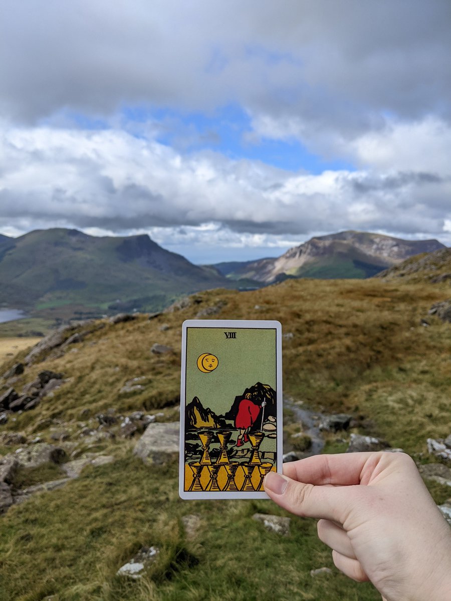 The 8 of cups can be a challenging card to encounter. It often forces us to admit difficult truths and leads us to bittersweet - but ultimately necessary - endings. 

In contrast to the Fool's unknowing, we must now accept what we have known for a while &amp; redirect #tarotreading