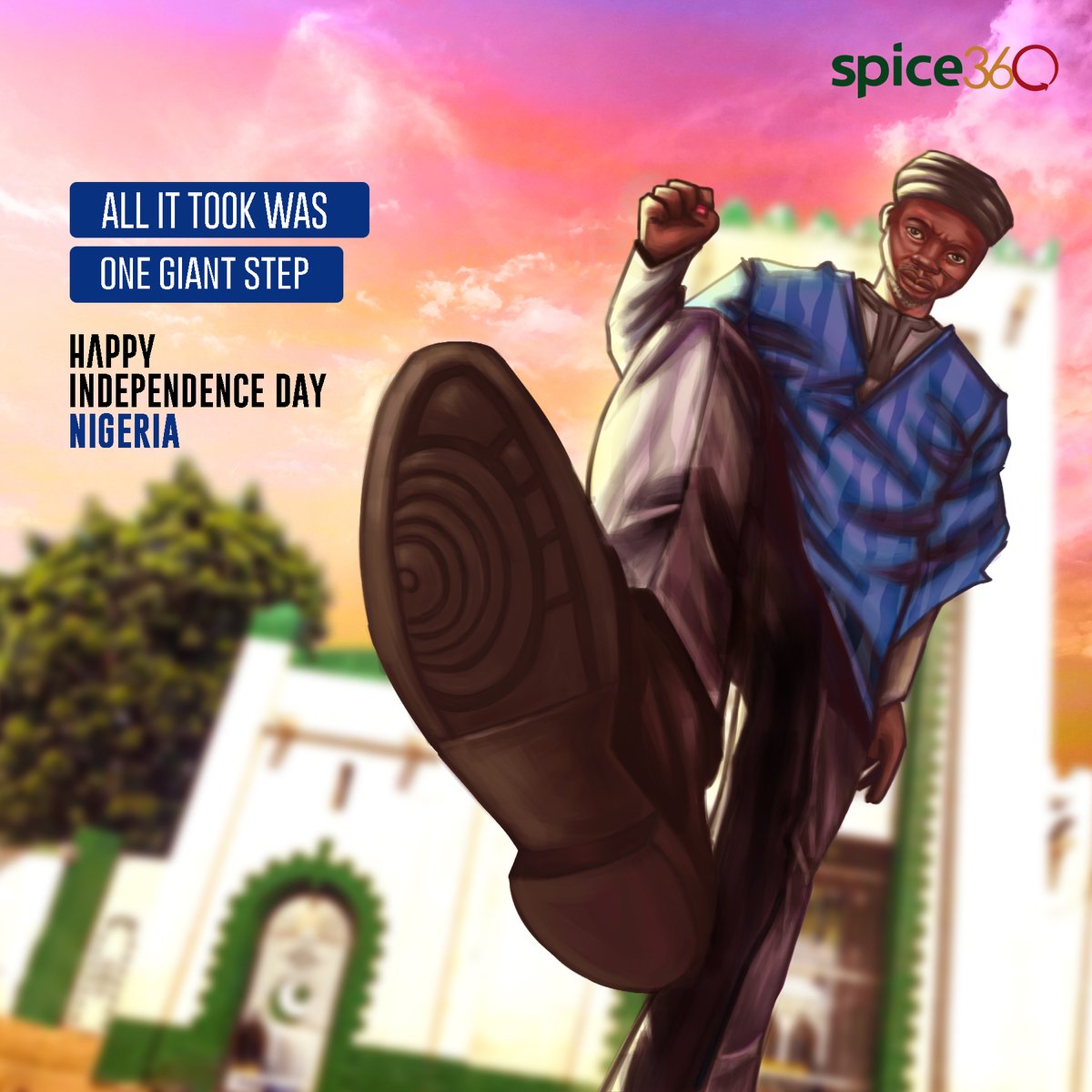 Spice360City's tweet photo. It all started with a step. Celebrating the giants on whose steps we found freedom. Happy Independence Day Nigeria. https://t.co/d1HUmMjRWn