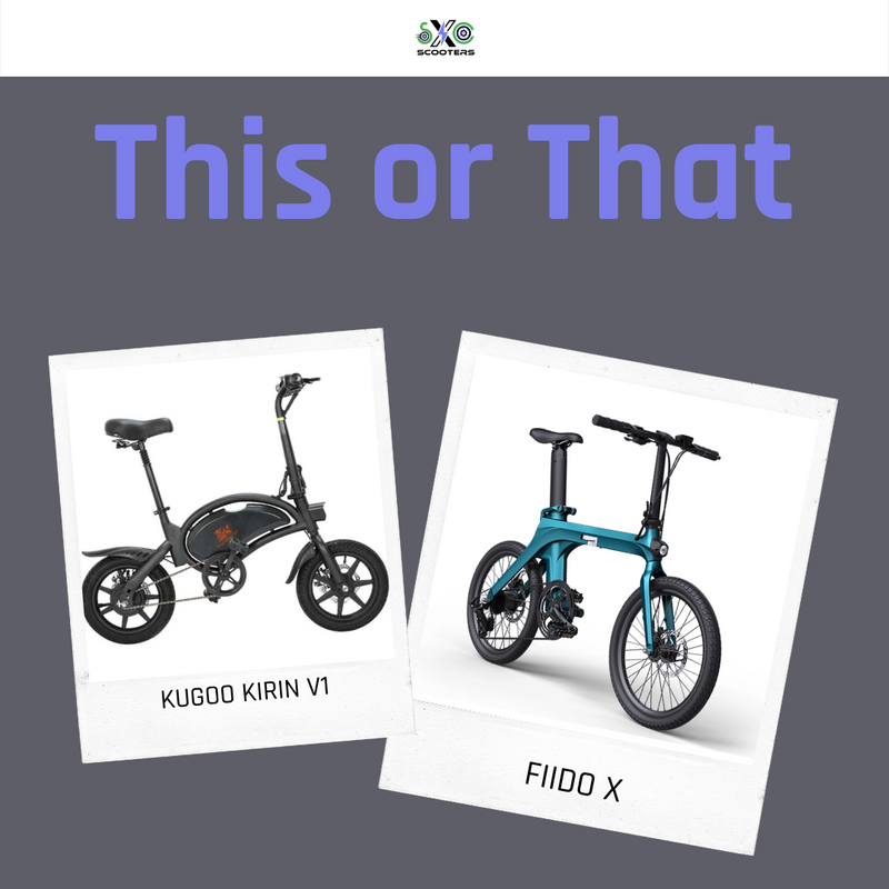 The Kugoo Kirin V1 Electric Bike has a 400W high-speed motor and is ideal for getting around the city. 

💁‍♀️ On the other hand, Fiido X perfectly presents you with the ultimate design aesthetic style.

Which one do you prefer? 

#sxcscooters #EBikes #ElectricBike #ThisOrThat