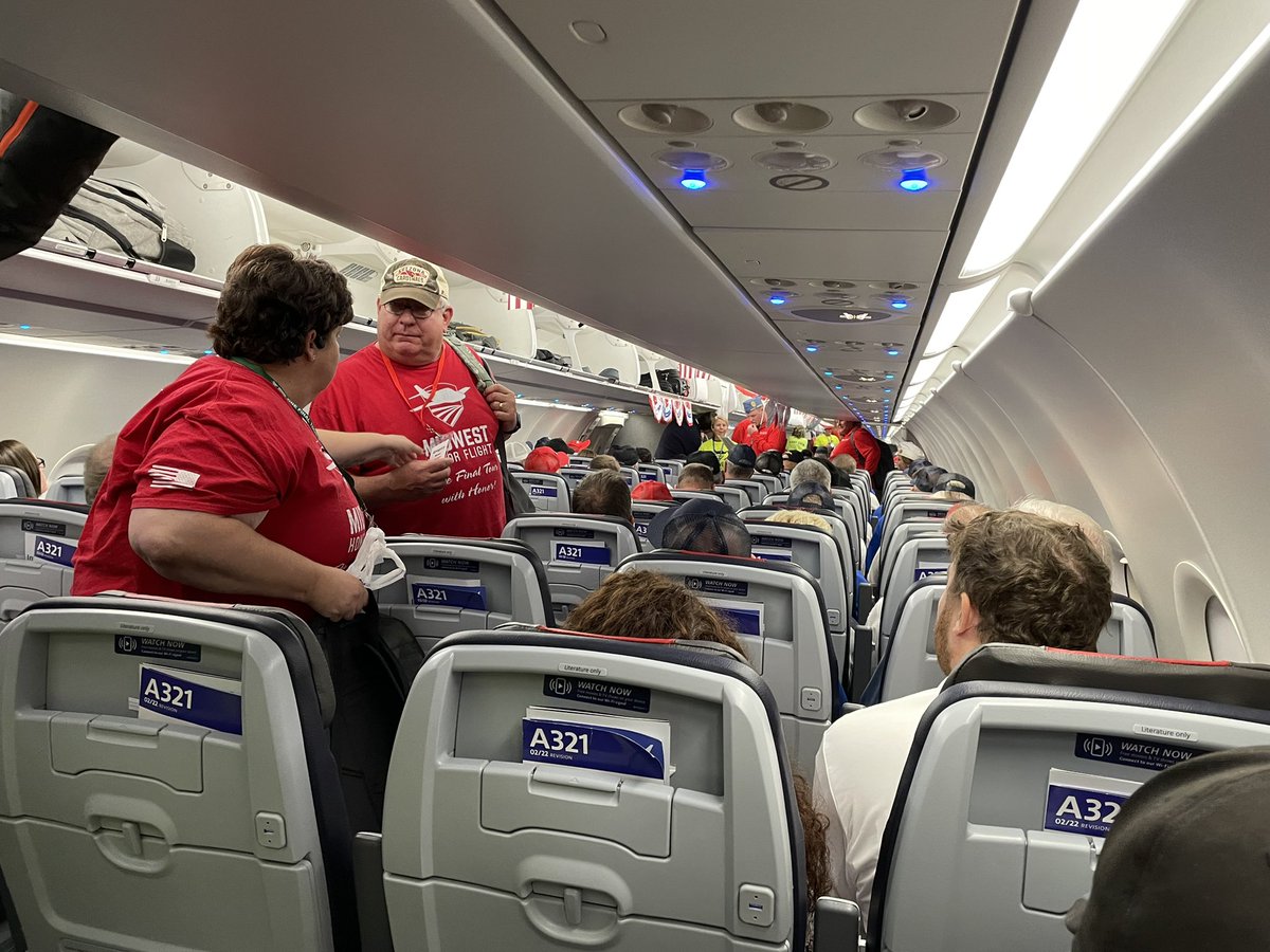 A full flight for Midwest Honor Flight this morning! I’ll be talking with veterans as we make the trip to Washington, D.C. and bring you their stories throughout the week on <a href="/keloland/">KELOLAND News</a> News. #kelonews