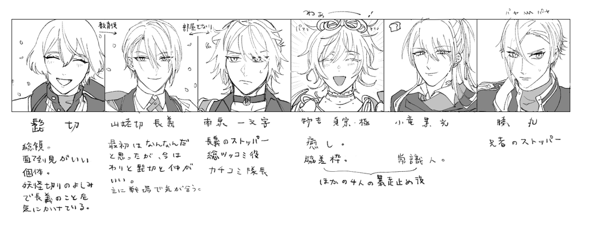 あった(再掲) うちの小竜と長義同じ部隊なのにあんま一緒にいるとこ描いてないかもな🤔というか全員作画コストおばけなので他の隊と比べて描く数少ない気がする 
