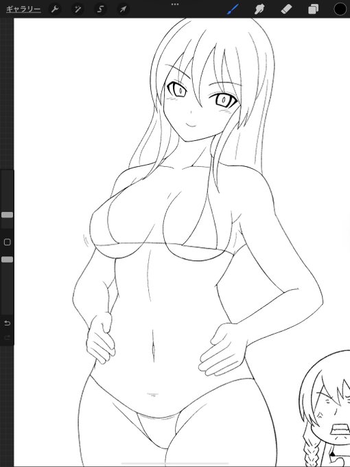 線画。

気持ち細め仕上げ。

ビヤッと塗る。 https://t.co/6cO1cOuQDP 