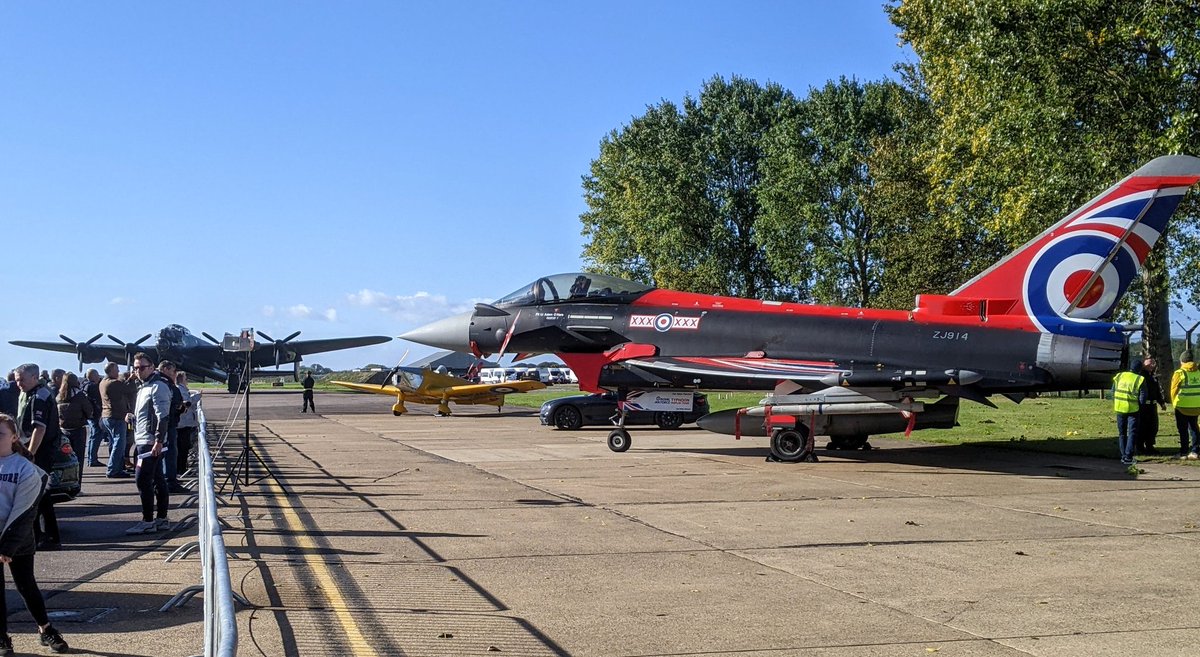 garethhorne's tweet photo. Sun's out for the Lincolnshire Lancaster Association Members Day with @RAFBBMF &amp; @flight_raf at @RAFConingsby. Just need the wind to drop a bit now... #AvGeek #airshow https://t.co/cOqJXMRBHX