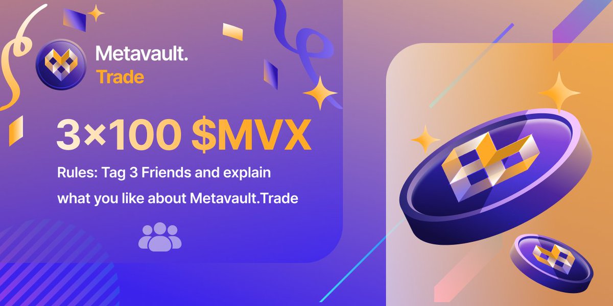 MetavaultTRADE's tweet photo. We've reached 10K Followers 🎈

To thank our #MetaTraders, we're giving away 100 $MVX to 3 lucky followers ♏️

Rules: Follow us &amp; tag 3 friends + write what you like about https://t.co/t9Ux3IYc6o in the comments below👇

Winners will be chosen by random draw  
📅 3rd Oct 1pm UTC https://t.co/0GJLGGaUXs