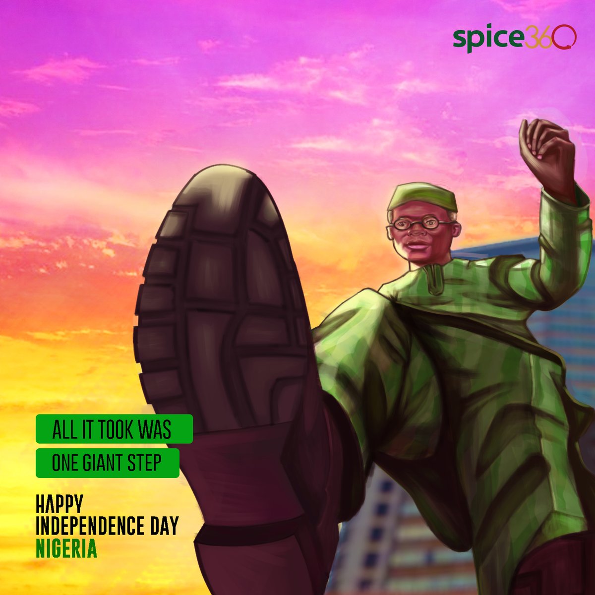 Spice360City's tweet photo. It all started with a step. Celebrating the giants on whose steps we found freedom. 
Happy Independence Day #Nigeria https://t.co/8gBrjFNtaW