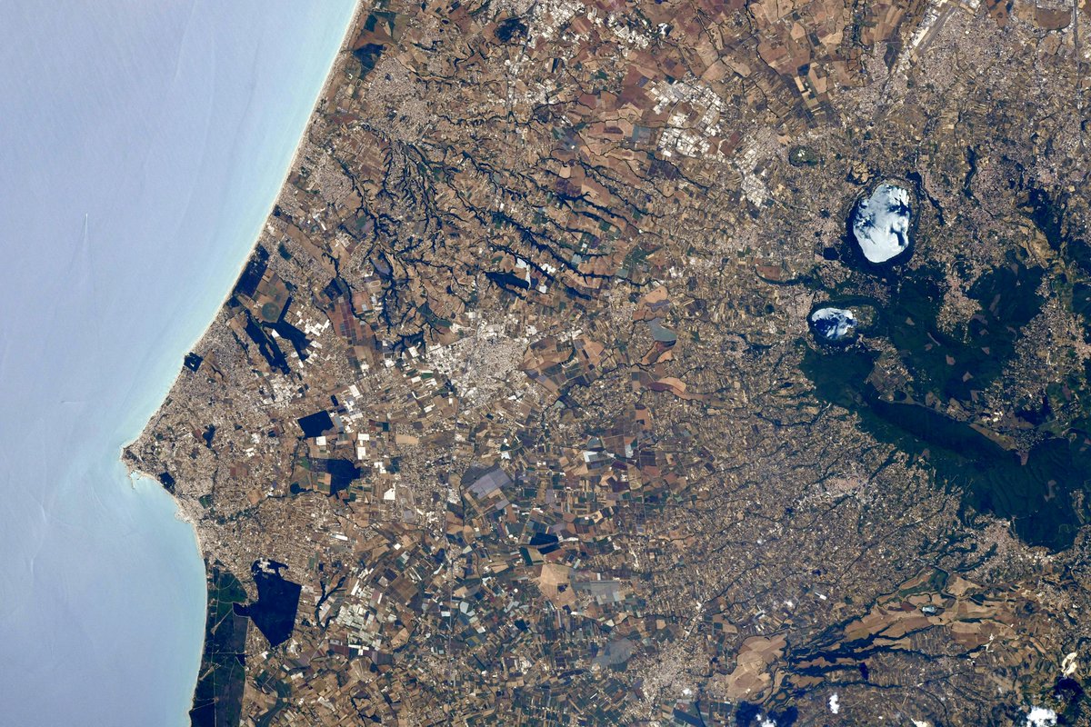 AstroSamantha's tweet photo. Ciao #Lazio! Let’s start with a tour of the port cities, Anzio and Civitavecchia. The latter features a port dock of ancient Roman origin! Ciao #Anzio e ciao #Civitavecchia! #CiaoItaly #MissionMinerva https://t.co/HiKBoYvWDr