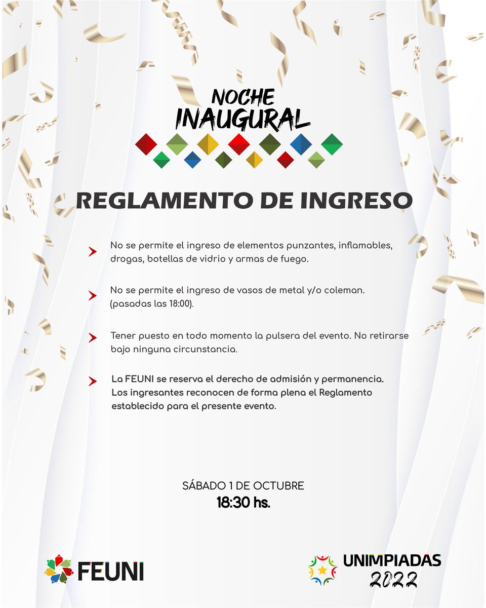 La espera se acabó…👀

¡Llegó el día más esperado por la comunidad universitaria!

Luego de 2 años de larga espera volvemos a vivir esta noche llena de diversión, competencia, y lo más importante, integración entre los miembros estudiantiles.
#unimpiadas2022 #somosuni