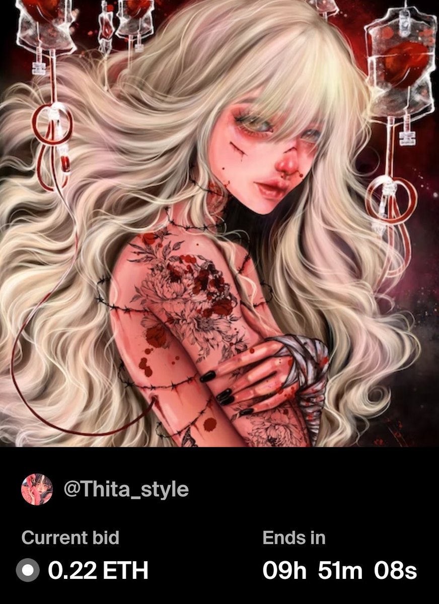 Thita_style's tweet image. Beautiful pain
1/1 edition
reserve : 0.22 ETH
on Foundetion

foundation.app/@Thita_style/g…