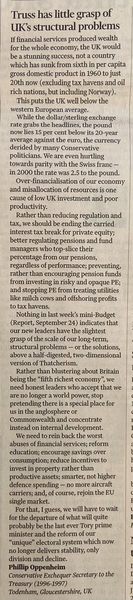 Of all the words written about the catastrophe of the past week, this letter in the FT sums it up best of all. And it’s worse than we might have thought.