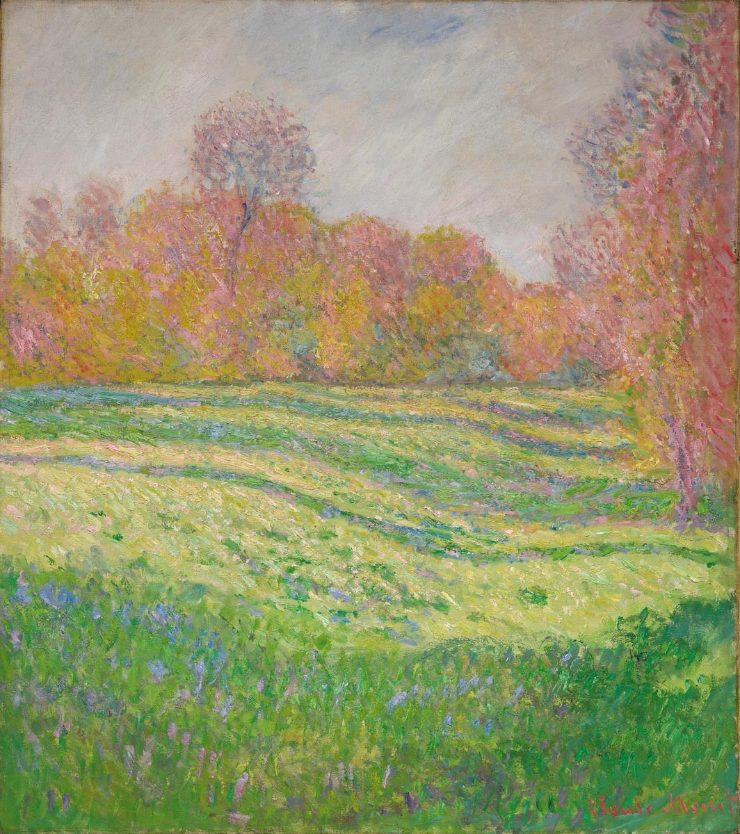 We're getting in the mood to visit apple orchards this month 🍎 🍂 Happy October! 

🎨 : "Meadow at Giverny" (1866), Claude #Monet, oil on canvas