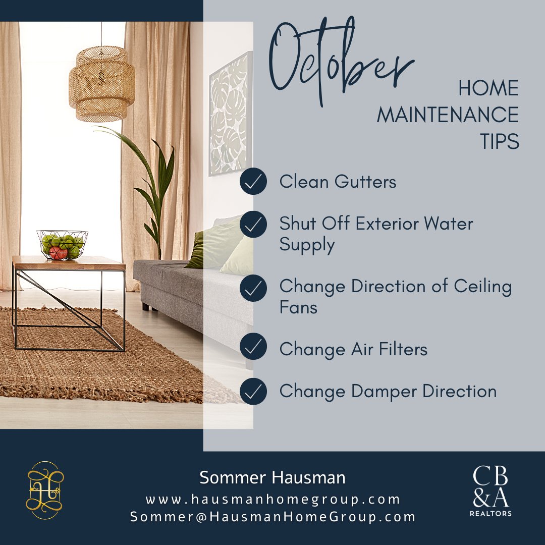 sommerhausman's tweet photo. Welcome to October!
#hausmanhomegroup #cba #haus2home #cbarealtor #realtor #realestate #thewoodlands #txrealestate #homesforsale #houstonrealtor #realestatelife #realestatemarketing #realestateagent #october #maintenance #monthly #monthlytips #homemaintenace https://t.co/mMDGynHOYO