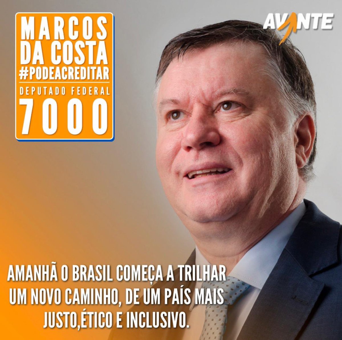 marcoscostaadv's tweet photo. Aos que estão apoiando nosso projeto, peço que aproveitem o dia de hoje para compartilhar em suas redes sociais e grupos de watzapp o apoio para finalizar com chave de ouro a nossa campanha!

Marcos da Costa - Deputado Federal - 7000

Por um país mais justo, ético e inclusivo! https://t.co/WMX2hJgKO8