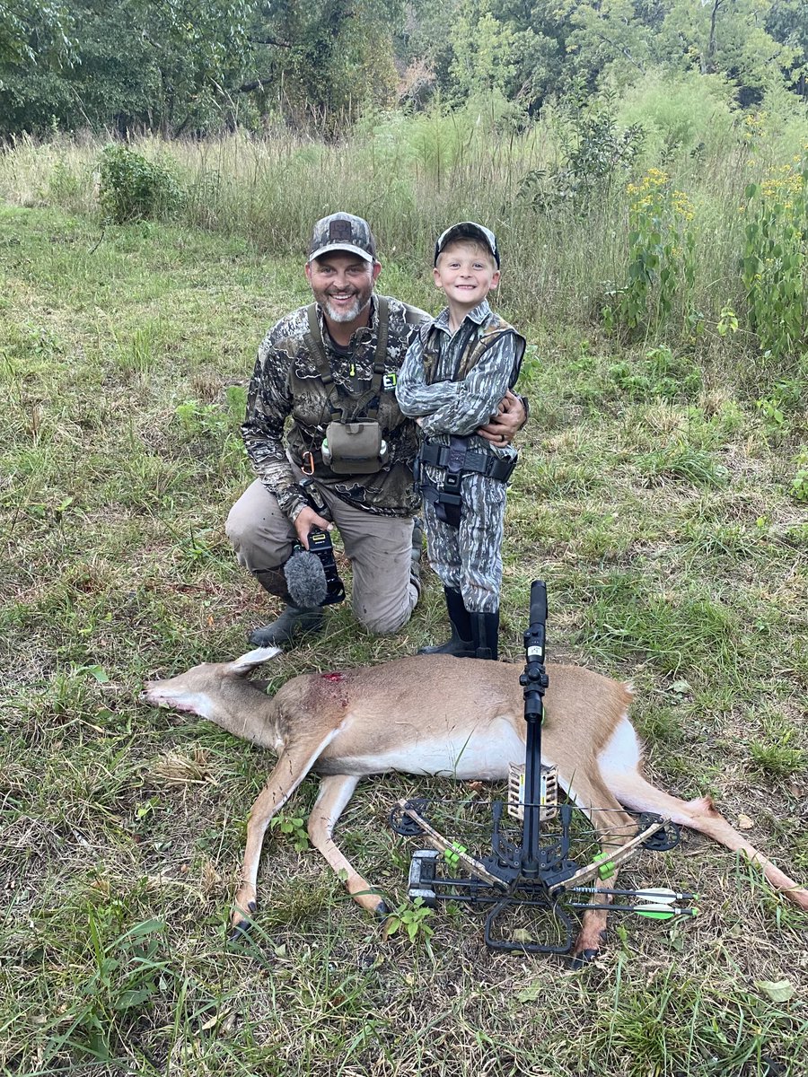 My youngest son Waylon(6) got em a big GA doe at 40 yards with his BC crossbow. His first deer with an arrow! Needless to say I was just as proud as he was. Seeing kids have success learning to secure food for the family warms the soul! #bonecollector