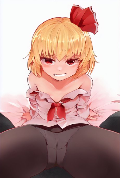 ルーミアリメイク #東方 #ルーミア #ストッキング越しのパンツ #ストッキング #trinart https://t.co/UuDKXxeinW 