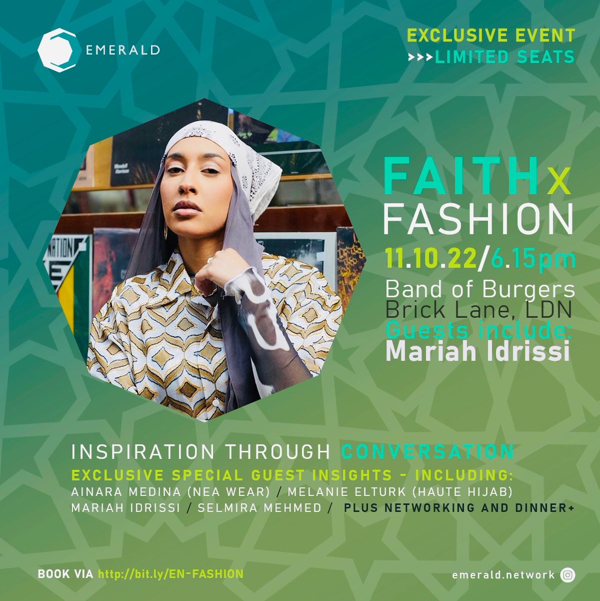Countdown to our faith x fashion event - not to be missed feat. <a href="/MariahIdrissi/">Mariah Idrissi</a> amongst special guests // book via bit.ly/EN-FASHION