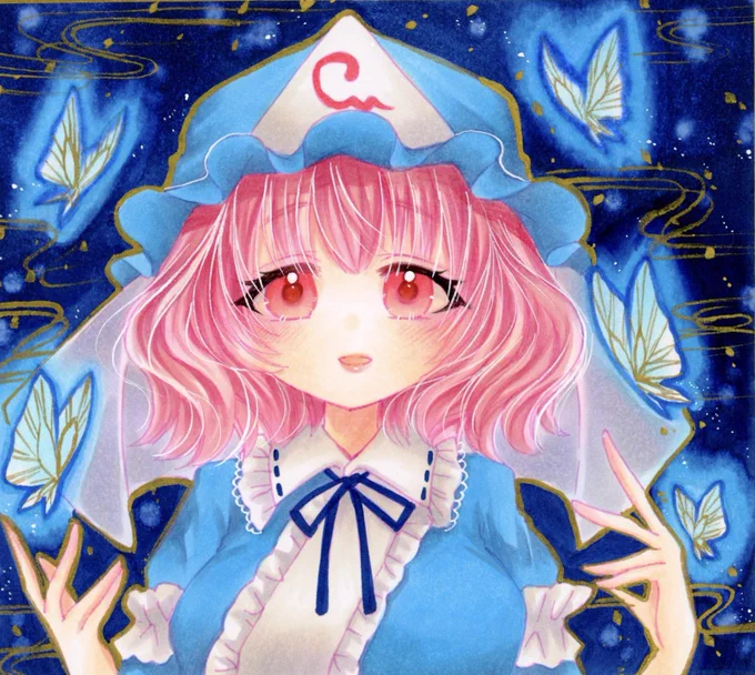 幽々子さま#イラスト #コピック #東方Project 