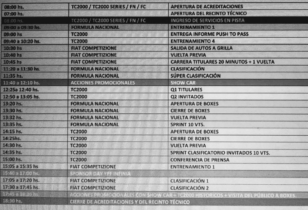 MBiondiPrensa's tweet photo. #TC2000:BS AS(#CABA)-Sabado(01/10/22)-Estos son los horarios del dia correspondientes a la 10° fecha del año junto al #TC2000Series y la #FormulaNacional-#200KmsBA: https://t.co/nXHupSStkn