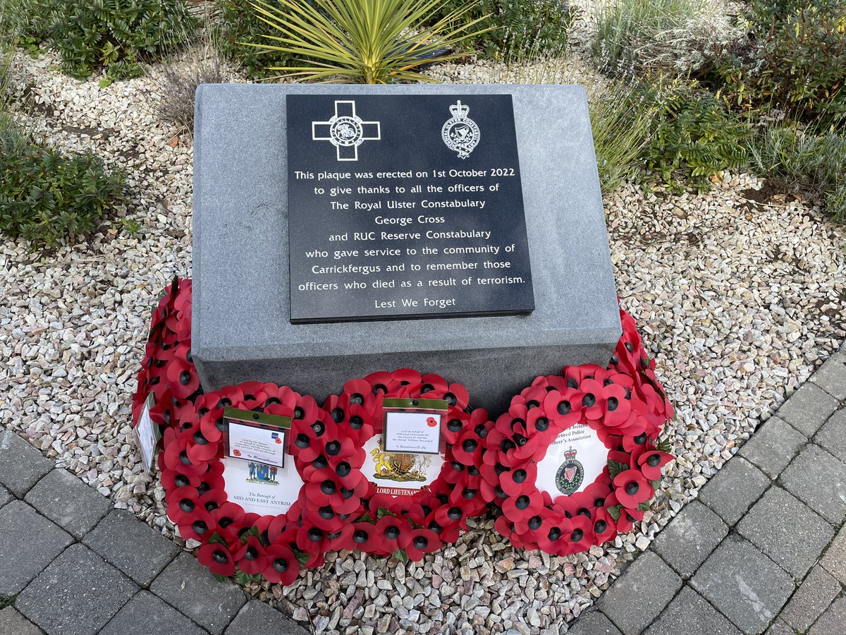 It was an honour to attend the Royal Ulster Constabulary GC &amp; RUC Reserve Constabulary Memorial ceremony this morning in Carrickfergus.  
It is important to remember those officers who gave their all as a result of terrorism.

#LestWeForget