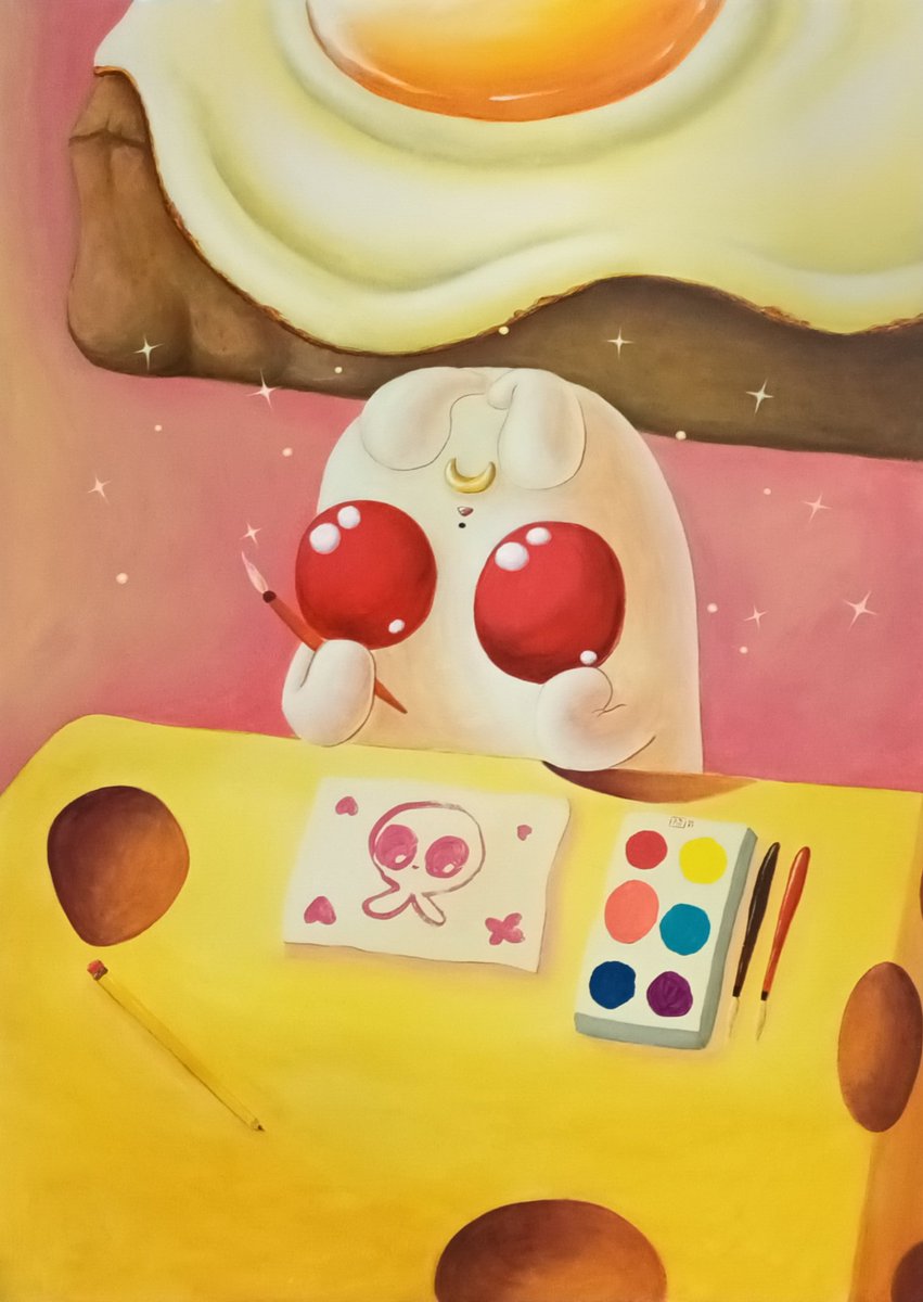 angelicasoart's tweet photo. Commission works done and out for shipping, a big thank you to my kind collector! 🙏🥺✨🐰🤍

"PAINT. EAT. SLEEP" is inspired by some facts from the daily life of a full-time artist.

#art #artph #gallery #artgallery #artcollector #artcollective #lowbrow #popsurealism #angelicaso https://t.co/9OtCwmNp28