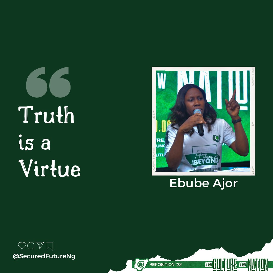 SecuredFutureNG's tweet photo. Nuggets from our first speaker, Ebube Ajor

Join the live stream
https://t.co/QpUWqxw7jS

#AnewcultureANewNation
#TheRepostionSummit2022
#independencedaynigeria
#SecuredfutureNg https://t.co/KpsdJVCaN8