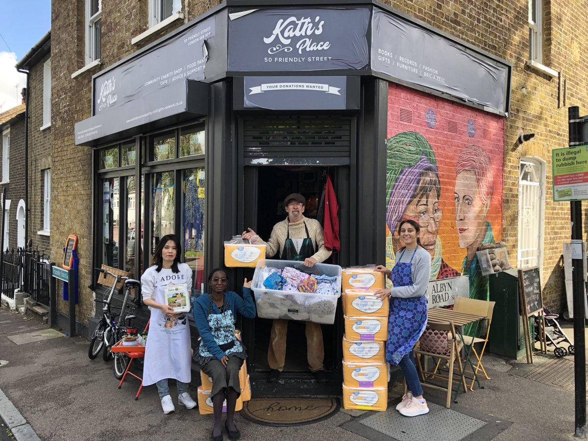 PlaceKaths's tweet photo. Team #WeCare #KathsPlace with the latest batch of #Econappies that tackle #Childpoverty saving every @MumsnetLewisham £500 plus saving the planet, tackling #Poverty plus #IncontinentPads thanks @crowdfunderuk & fund matching @lewishamlocal & @aviva https://t.co/dkU1xvfD44