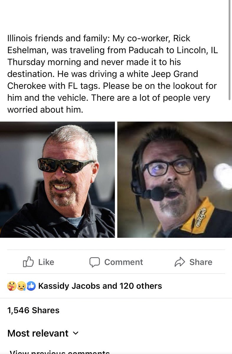 HannahNewhouse's tweet photo. ATTENTION: 
If anyone has seen\heard from @rick_eshelman in the past 24 hours please reach out. He never made it to his destination yesterday and no one has heard from him in awhile. His family is very worried. https://t.co/gTdNXK3uLW