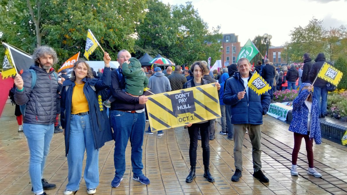 We're at the <a href="/eiecampaign/">Enough is Enough</a> rally in Hull ✊ Come say hello and find out how you can get involved with the <a href="/dontpayuk/">Don't Pay.</a> campaign locally!