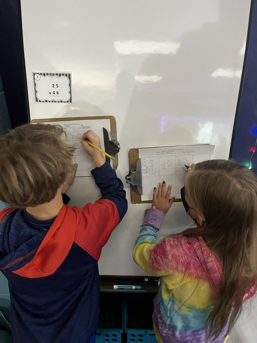 MrSpicerTweets's tweet photo. Partner teaching and task cards to brush up on our multiplication strategies. Focusing more on the process and helping each other than just getting the right answer fast! #SASCompass #HeritageLearn #CollaborativeLeader https://t.co/pdQ5Ojk04F